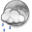 heldere lucht, hier en daar bewolkt en lichte regen